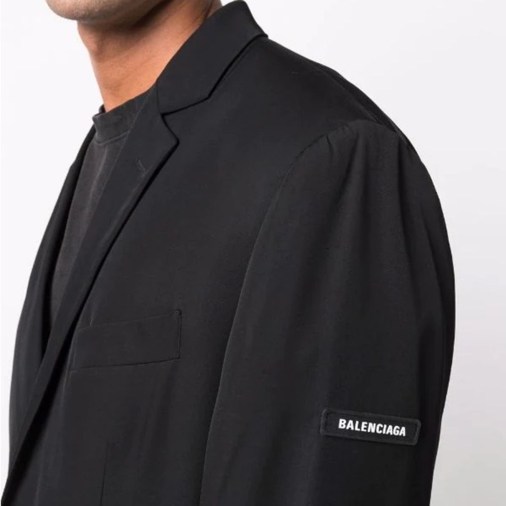 Unisex Balenciaga Black Oversized Wool Blazer (FITS LIKE A MENS LARGE) 2023’
